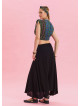 Black Casual Skirt with Waist Tie 4497